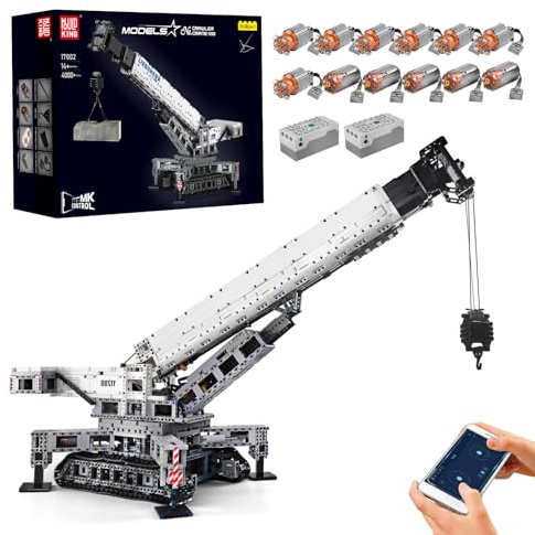 Mould King 17002 High-Tech Liebherr 11200 Crane With 12 Motors, Remote Controlled Crawler Crane Truck Crane Compatible With Crawler Crane Liebherr LTR(4000+PCS)