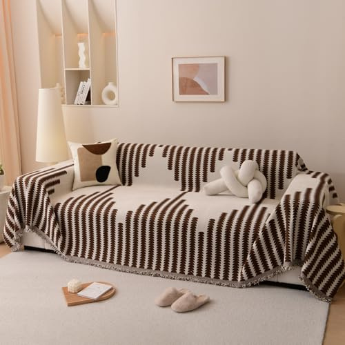 jianyana Sofa Covers, Soft Durable Reversible Chenille Sofa Slipcover Couch Covers Modern Plaid Universal Furniture Protector for 1 2 3 4 Seater Sofa Loveseat L-shape Corner Futon Sofas