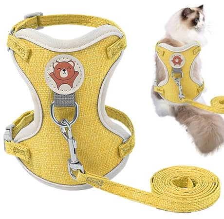 Hundegeschirr Und Leine Set, Katzengeschirr Geschirr Kein Ziehen, Verstellbares, Step-in-Welpengeschirr Welpengeschirr Anti Zug Sicherheitsgeschirr Katzengeschirr Für Kleine Hunde, Katzen,XS