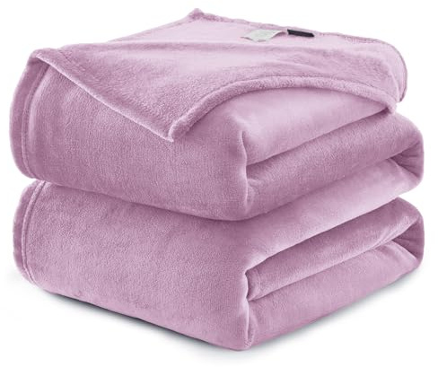 WAVVE Blanket Single Purple Throw 130x150cm - Fluffy Soft Warm Versatile Fleece Blanket for Sofa/Couch/Bed Throw/Single Size Lilac