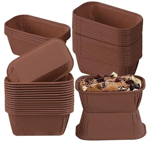 50 moldes rectangulares para tartas, papel antiadherente para magdalenas, mini moldes de papel para hornear, pan para magdalenas