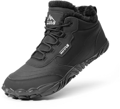 NORTIV 8 Stivali Uomo da Neve Scarpe Invernali da Uomo Invernali da Neve Stivali Invernali da Trekking e Calde,Size 45,Nero,NMEMSB2501