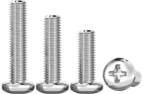 Ctyjia 20 Piezas Tornillo de Máquina de Cabeza Redonda, M4x5mm Tornillos de Cabeza Alomada de Acero Inoxidable, Pernos de Conexión para la Instalación de Muebles