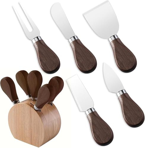 YUANQIAN Charcuterie Board Accessories Spreader Knife Set Cheese Butter with Wooden Handles Mini Serving Tongs Spoons Forks Toothpick Flags for Party Wedding Christmas (SDE-7)