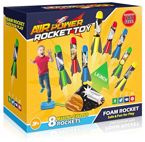 Anginne Raketen Spielzeug für Kinder, Outdoor Spielzeug ab 3 4 5 6 7 8 Jahre Junge Outdoor Spiele Garten Spielzeug für Draußen Kinderspielzeug ab 3-12 Jahre Ostergeschenke Kinder