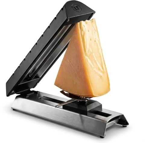 Louis Tellier - Appareil raclette traditionnel Compact-Pro - 1-2p, 600W | Rampe inclinée 45° pour une fonte homogène sans brûler ; support-fromage pivotant, ajustable, coulissant ; 1-2 pers, 600W