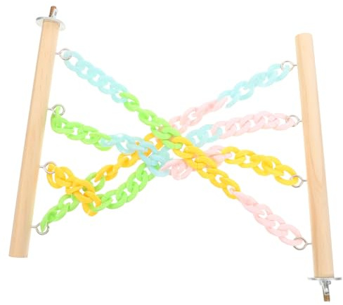 BESTOMZ Balançoire pour Petits Animaux Chaîne d'escalade en Bois et Abs, D'activité pour Cage de Hamster et Planeur de Sucre, Installation Facile pour Divertissement