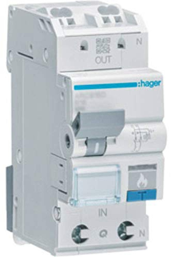 Hager Interruttore di protezione antincendio 1P+N,6kA,B16A ARC916D