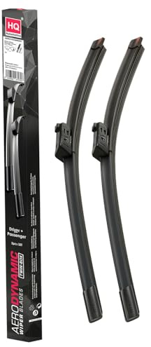 HQ Automotive Front Wiper Blades for Vauxhall Astra K 2015 onwards | 2-piece front set, 28 in + 24 in, pre-installed Top-Lock 19mm, graphite-coated natural rubber, rain sensor ready