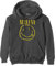 Nirvana Hoodie Yellow Smiley Band Logo Official Mens Charcoal Grey Pullover L