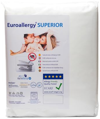 Euroallergy Superior - Funda Antiacaros Certificada con Cremallera (150x200 x20 cm)