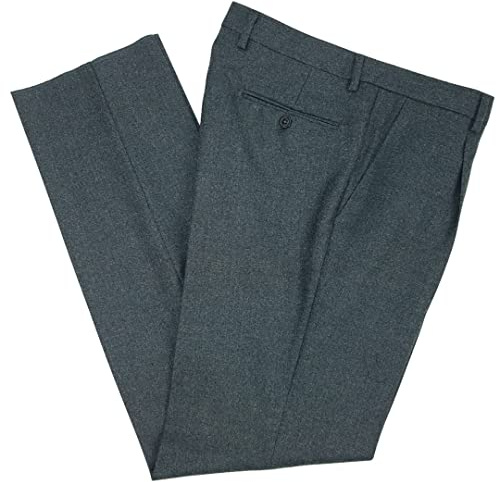 DIDYUGO Pantalone Uomo Classico in 100% Pura Lana Vergine Vita Alta Gamba Larga Invernale 46 48 50 52 54 56 58 60 (48 - Grigio Medio)