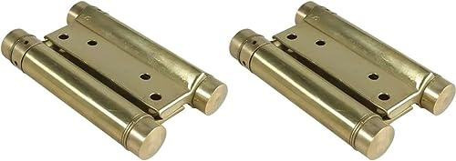 Coppia Cerniere a Molla a Doppia Azione, Cerniere a Molla per Porta Battente, Saloon, Caffè, Cardini Porta Salone, Bar - Diversi Colori e Dimensioni (Ottone 75 mm)