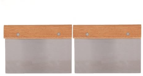 Soro Essentials- 6” Stainless Steel Dough Scraper with Wooden Handle Set of 2- Pastry Scraper Pizza and Dough Cutter Multipurpose Scraper Chopper Pizza Cutter Food Chopper Baking Supplies