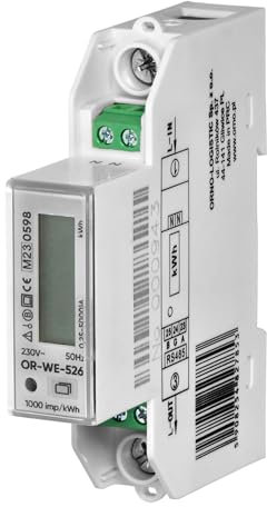 Miratic Contador Electrico - Medidor de Consumo Electrico Monofásico 100A Multitarifa puerto RS-485 MID 1 Módulo DIN TH-35mm, Adecuados para Paneles Fotovoltaicos