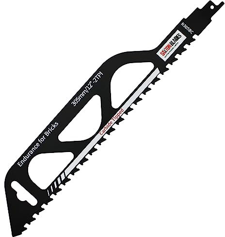 Saxton R228BC Lame de scie sabre sabre robuste pour brique béton ciment et brique, compatible avec Bosch, Dewalt, Makita et bien plus encore