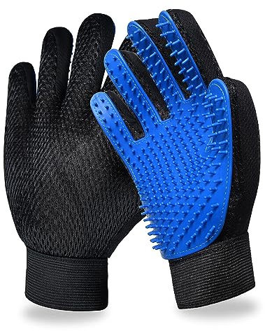 OSUWLSI 2 Stück Haustier Fellpflegehandschuh, Tierhaarentferner Handschuh Bürstenhandschuh Fellbürste Katzenhaar Handschuhe für Pferde Haare Hunde Haare Enthedderungsbürste