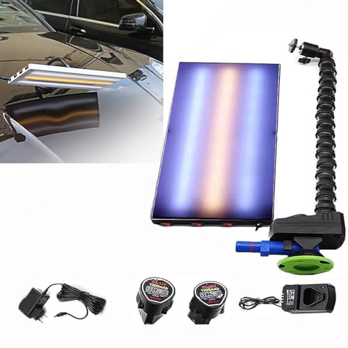 StanJO Car Maintenance Inspection Light, Car Maintenance Inspection Light, Paint-Free Dent Repair Tool Kit with Power Cord, 6-Color Leveling Light, Charging Socket, For Body Dent Removal