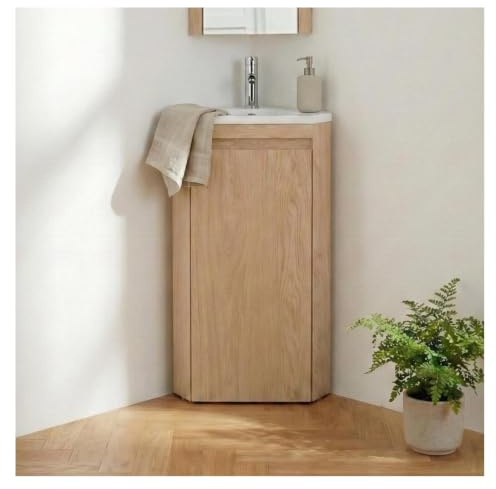 MOB-IN Meuble Lave-Mains d'angle Sorrento + Vasque + Robinet + Armoire