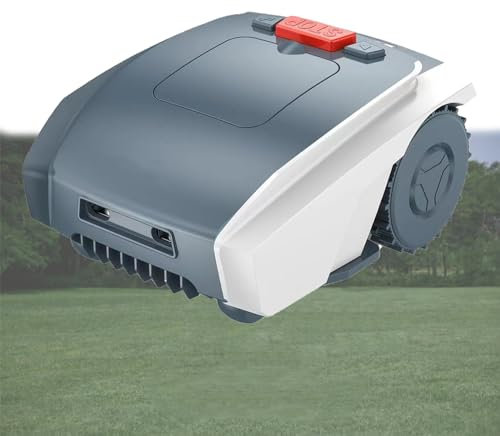 Kindevieft Robotic Lawn Mower, Automatic Lawn Mower with Accurate Navigation and Obstacle Avoidance, Mowing Robot, All-Terrain Capabilities, U-Shape Path Planning, for Grass Cutting,Grey