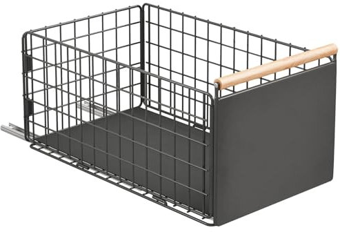 Koolkasa Ausziehbare Schublade Küche Teleskopschublade, Tiefere Schubladen organizer Mit Schubladenschienen und Holzgriff, Metall Pull Out Drawer für Küchenschränke - (40L x 24B x 19,5H CM)Ohne Bohren