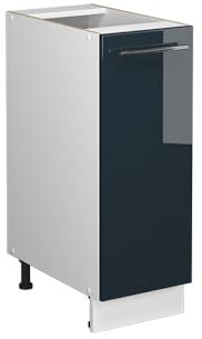 Vicco Apothekerschrank Fame-Line, Dunkelblau Hochglanz/Weiß, 30 cm ohne Arbeitsplatte