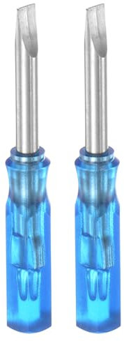 QUARKZMAN 2pz Cacciavite a Taglio Sl3.0 Mini 3mm Testa Piatto Magnetica 45mm Lunghezza per Riparazioni di Piccoli Elettrodomestici, Blu