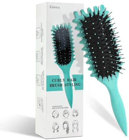 CNMTCCO Curl Hair Brush, Curl Brush, Curl Definire Styling Brush, Spazzola per capelli per combinare e modellare, Spazzola capelli ricci, Spazzola per capelli per districarsi per le donne (Green)