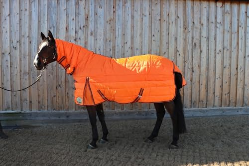 Ruggles 400g Heavyweight Combo Stable Rug for Horse and Pony - Warm, cosy stable rug with intergrated neck cover (Orange, 6' 3)