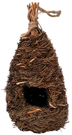 COLLBATH Nid Oiseau Fait Main Forme De Gourde Abri pour Oiseaux Décoration De Jardin Suspendable Intérieur Extérieur