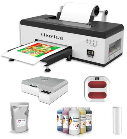 Kit de Impresora A3 1390 DTF DE Ship, Equipado con Impresora de Transferencia térmica de Horno,soporta impresión de película Pet en Hoja o Rollo, Equipado con Sistema automático de Mezcla de Tinta