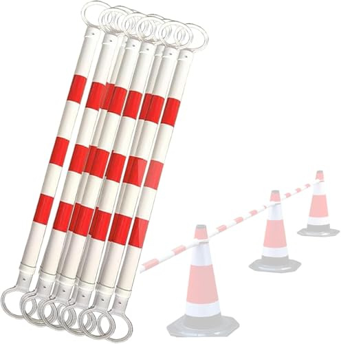 KAnduo Barra de Seguridad Ligera Cono de tráfico telescópico de 10 Piezas, Poste de conexión de Cono de tráfico de plástico con película Reflectante