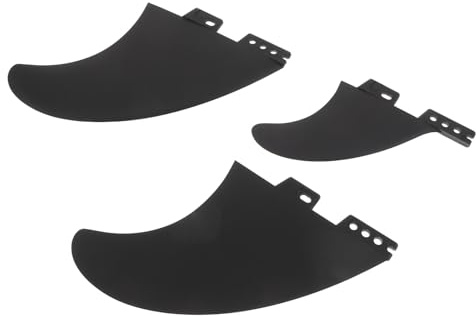 Ciieeo Juego de 3 Aletas para Paddleboard Sup y Tabla de Surf Aletas de 2ª Generación de 54 Pulgadas Piezas Desmontables Negras para Deportes Acuáticos
