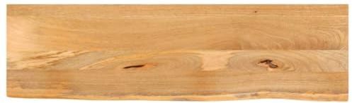 IBUQDDV Tavolo in legno massello mango con bordo dell'albero, 110 x 40 x 2,5 cm, piano di ricambio in robusto legno di mango con bordo naturale rustico per un design individuale e semplice
