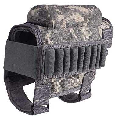 Gexgune Fusil Arme Tactique Crosse, Chasse, Shoot Tactique Joue Reste Sac de Munitions Pad avec 7 Tasses Halter épaule Reste Joue Reste Riser Cartouches Transporteur Cas Halter (4 Couleurs en Option)