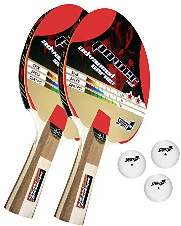Racchette da Ping Pong Set Racchette Ping Pong 2 Racchette Ping Pong con 3 Palline Incluse e Borsa Portatile
