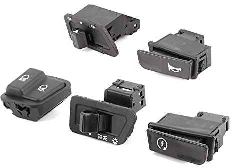 Botón de faro de motocicleta, interruptor de botón de luz alta/baja Interruptor de encendido Interruptor de arranque Llave de encendido Botón de señales de giro para vehículos todo