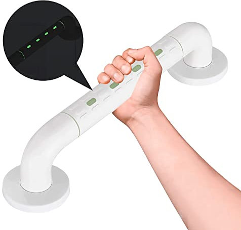 Asa de Seguridad para Baño 38cm, Agarraderas Baño de Fluorescente, Asidero Ducha, para Niños, Discapacitado, Lesionado, el Embarazo y Personas Mayores