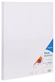 Pryma Tela per Pittura Altezza di 3,6 cm - Tela per Artisti, 100% Cotone, Pronta all'Uso, Ideale per Colori a Olio, Acrilici e Tempere (50x60 cm)