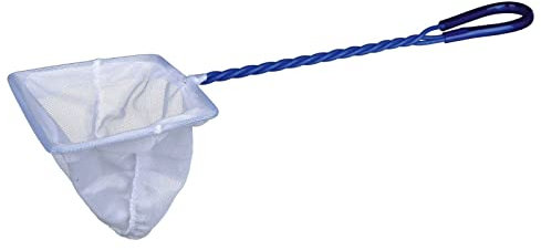 White Fine Mesh Aquarium Fish Net - Quick Catch Nylon for Pond, Tank, Cleaning (4 Net)