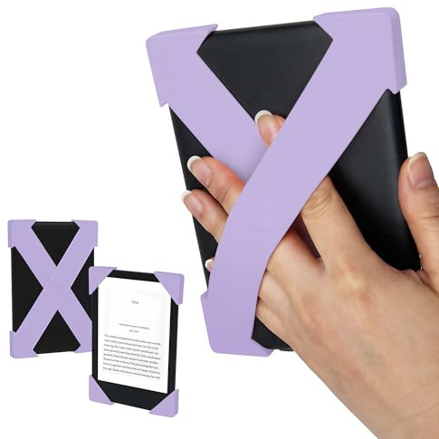 Strapsicle Correa de Mano para Kindles & Kobos – Compatible con Kindle/Paperwhite (6”) Gen 7–10, 6” Kobo – Pack 2 Agarre Ligero – Mediano – Lila