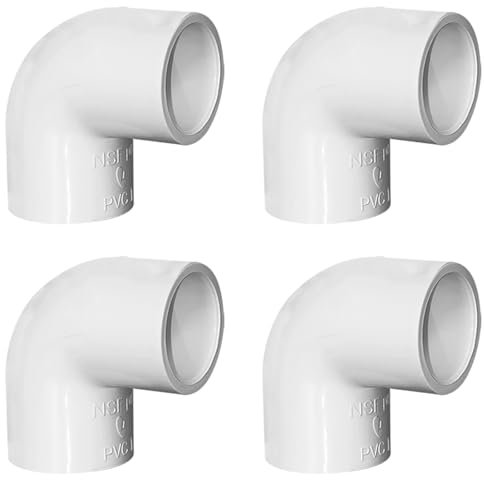 PVC-Rohrverschraubung, 3,8 cm (1 1/2 Zoll), 90-Grad-Winkel, 2-Wege-PVC-Rohrverschraubung, PVC-Eckbeschläge für Sch40-PVC-Rohre, DIY-Rahmen und DIY-PVC-Regal, Gebäude, Möbel, Gartenstützstruktur, 4