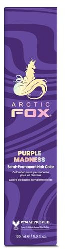 Arctic Fox Tinte semipermanente para el cabello, vegano y libre de crueldad, locura púrpura vibrante, sin amoníaco, fórmula acondicionadora, para todo tipo de cabello, color DIY, 5 onzas líquidas