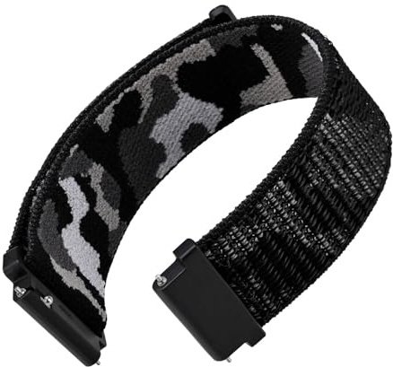 WOCCI Justerbara sportklockarmband i nylon med krok och ögla, snabbfrigörande klockarmband för män och kvinnor, bandbredd 18 mm, 20 mm, 22 mm