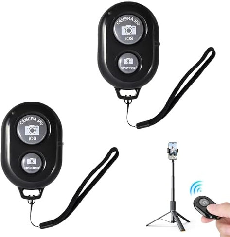 2 Piezas Control Remoto Bluetooth Inalámbrico para Cámaras Compatible con Teléfonos Inteligentes y Trípodes, Disparador a Distancia Fácil de Usar para iOS y Android para Selfies Fotografía (C)