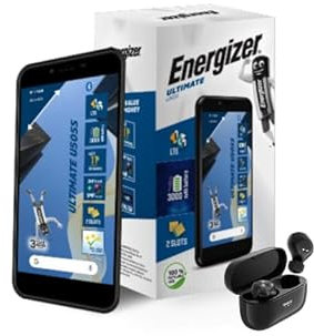Energizer Ultimate U505S - Pack de Smartphone + Auriculares Smartphone (Dual SIM, 3000 mAh, batería – Negro – Desbloqueado + Auriculares inalámbricos True Wireless TWS40