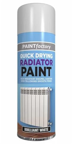 BURAKH Brilliant White Radiator Paint Spray for Interior & Exterior Tough Protect Against Rust Durable Finish Cast Iron Spray Paint Effect Radiator 400ml
