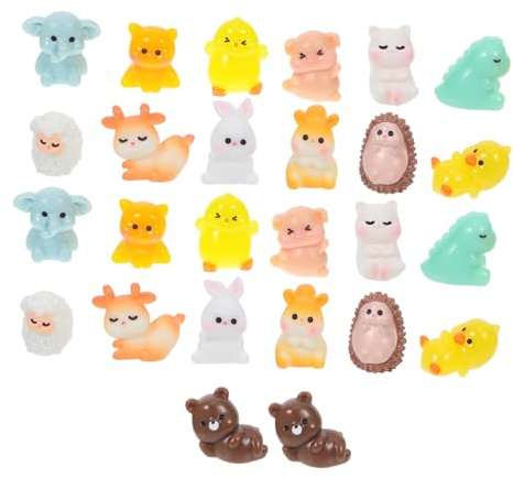 FUTUREORYY 26 Pièces Figurines Miniatures Animaux de Ferme Résine pour Décoration Jardin Miniature DIY Micro Accessoires pour Maison de Poupée Bureau