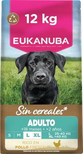 Eukanuba Croquettes Premium sans Céréales pour Chien Adulte de Race Petite et Moyenne– Riche en Poulet - Hypoallergénique – Glucosamine Calcium- 12 kg