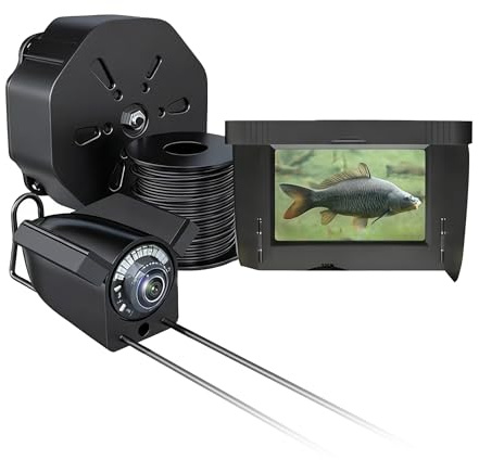 Telecamera Subacquea per Pesca con Display IPS da 4,3 e Cavo da 30 m, Visione Notturna, Videocamera Grandangolare per Pesca in Mare, Fiume e sul Ghiaccio